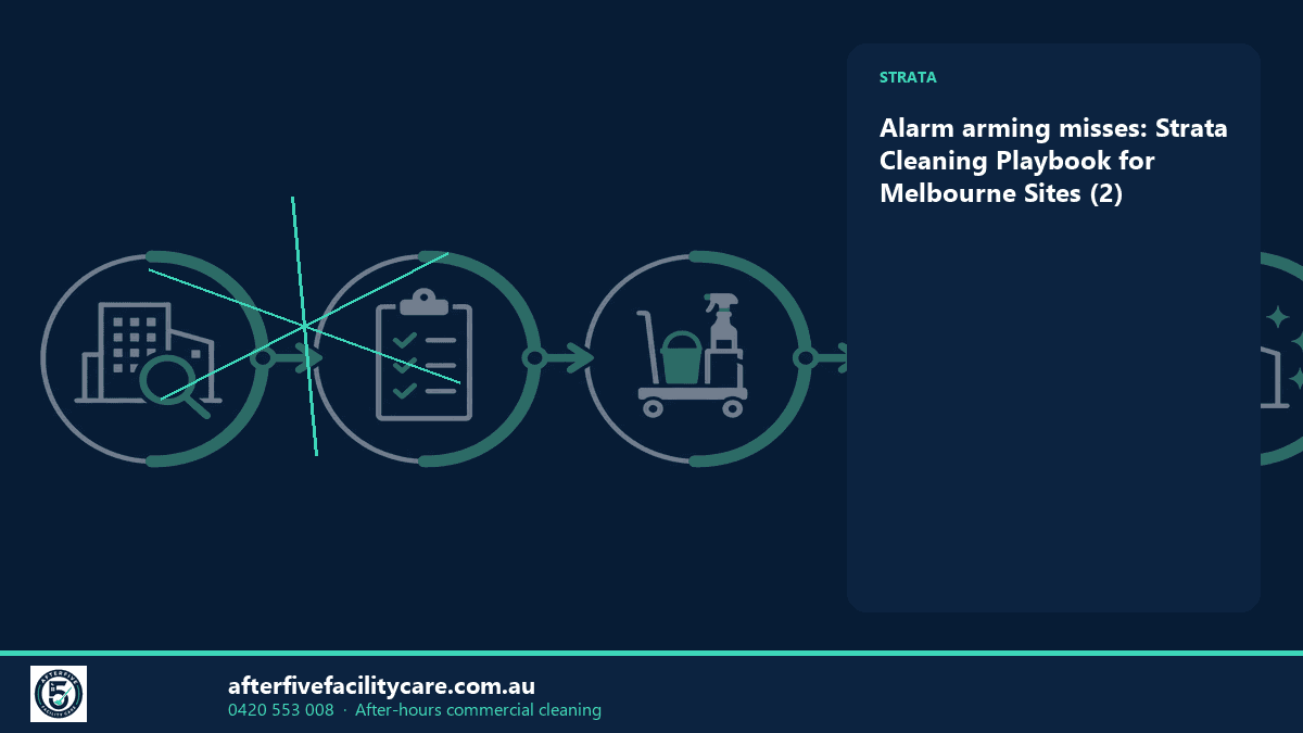 Infographic: Alarm arming misses: Strata Cleaning Playbook for Melbourne Sites (2)