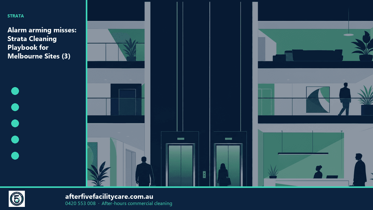 Infographic: Alarm arming misses: Strata Cleaning Playbook for Melbourne Sites (3)