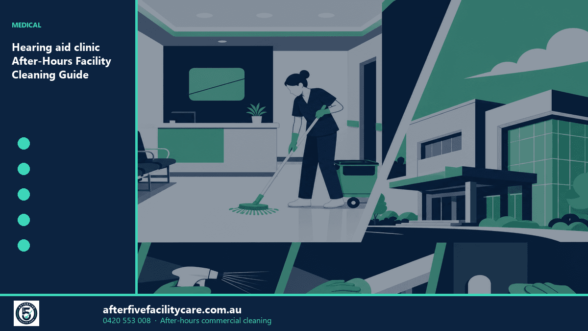 Infographic: Hearing aid clinic After-Hours Facility Cleaning Guide