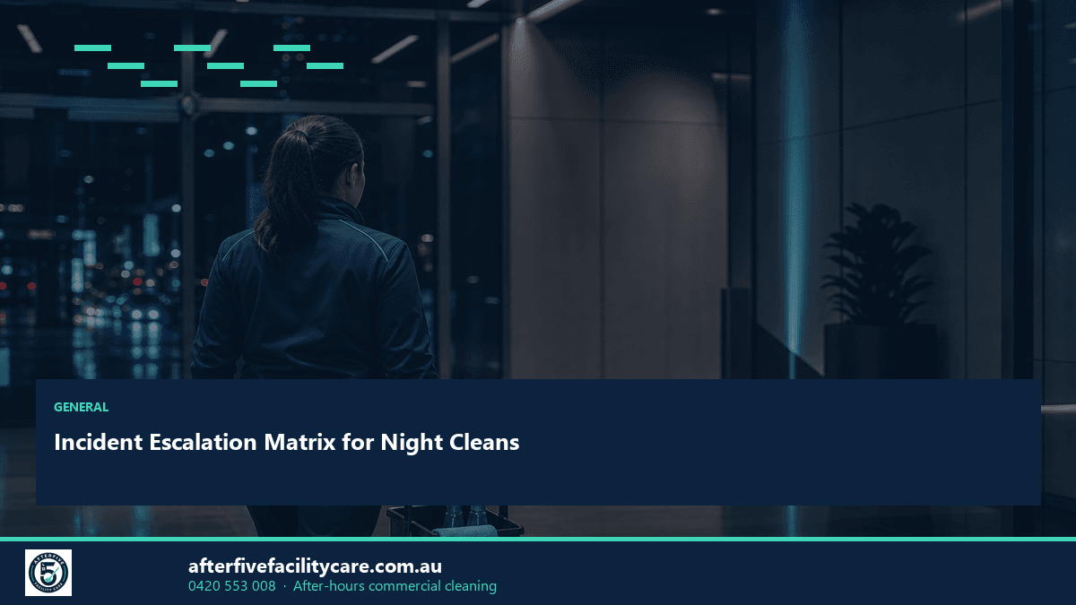 Infographic: Incident Escalation Matrix for Night Cleans