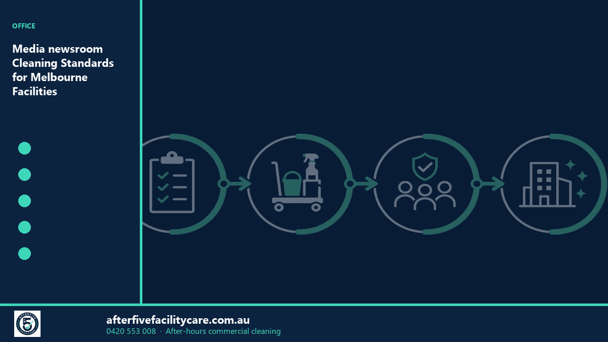 Infographic: Media newsroom Cleaning Standards for Melbourne Facilities