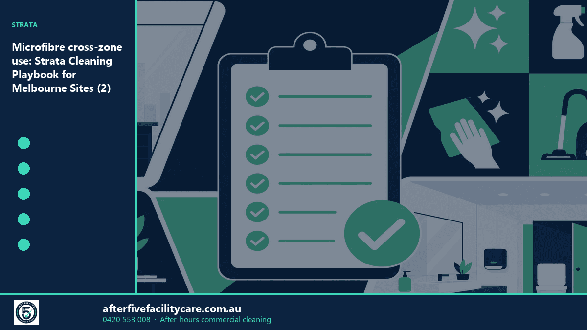 Infographic: Microfibre cross-zone use: Strata Cleaning Playbook for Melbourne Sites (2)