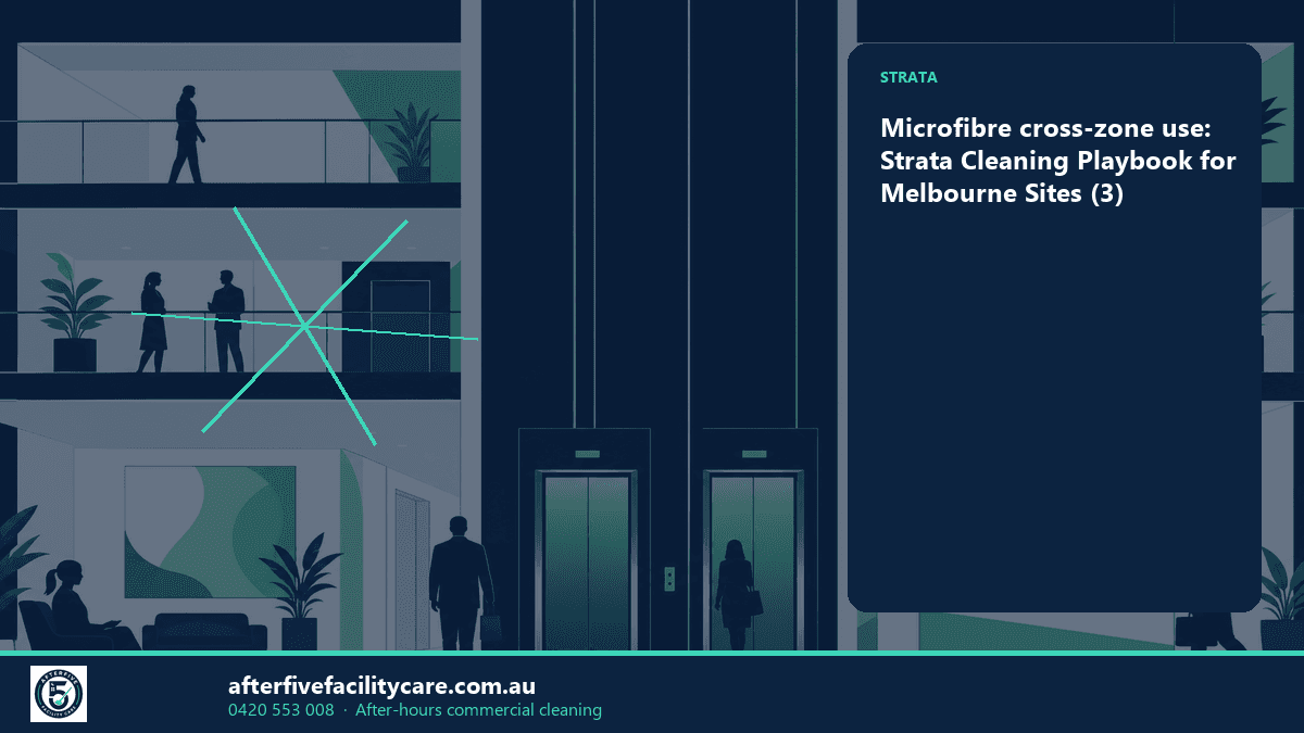 Infographic: Microfibre cross-zone use: Strata Cleaning Playbook for Melbourne Sites (3)