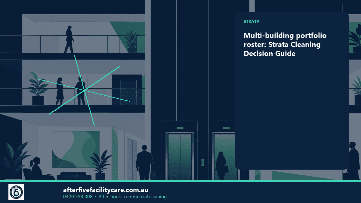 Infographic: Multi-building portfolio roster: Strata Cleaning Decision Guide