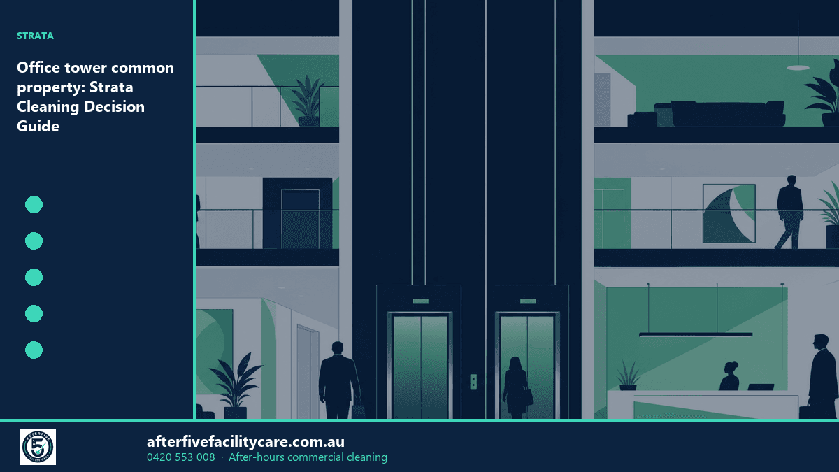 Infographic: Office tower common property: Strata Cleaning Decision Guide
