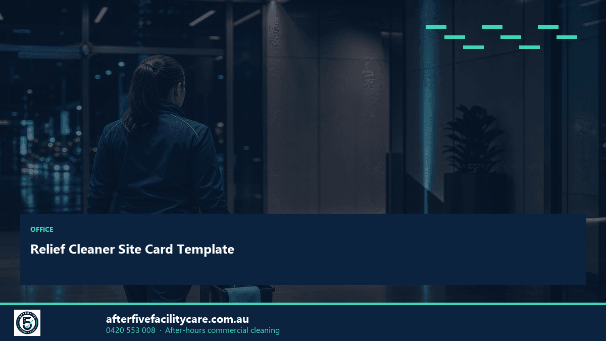 Infographic: Relief Cleaner Site Card Template
