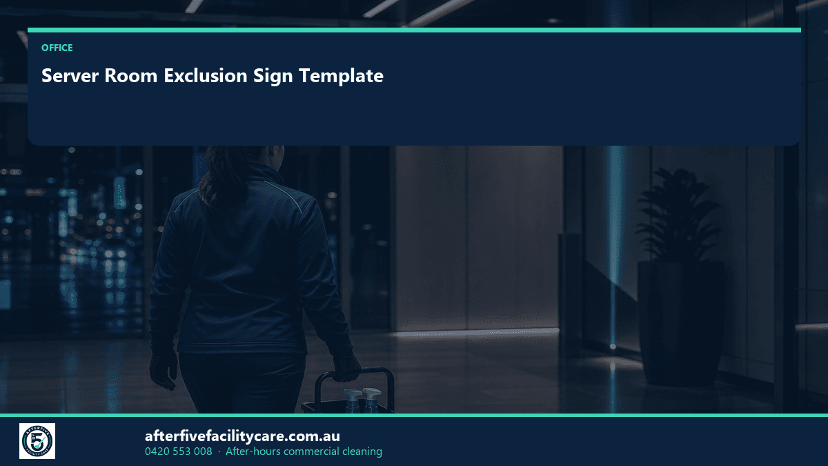 Infographic: Server Room Exclusion Sign Template