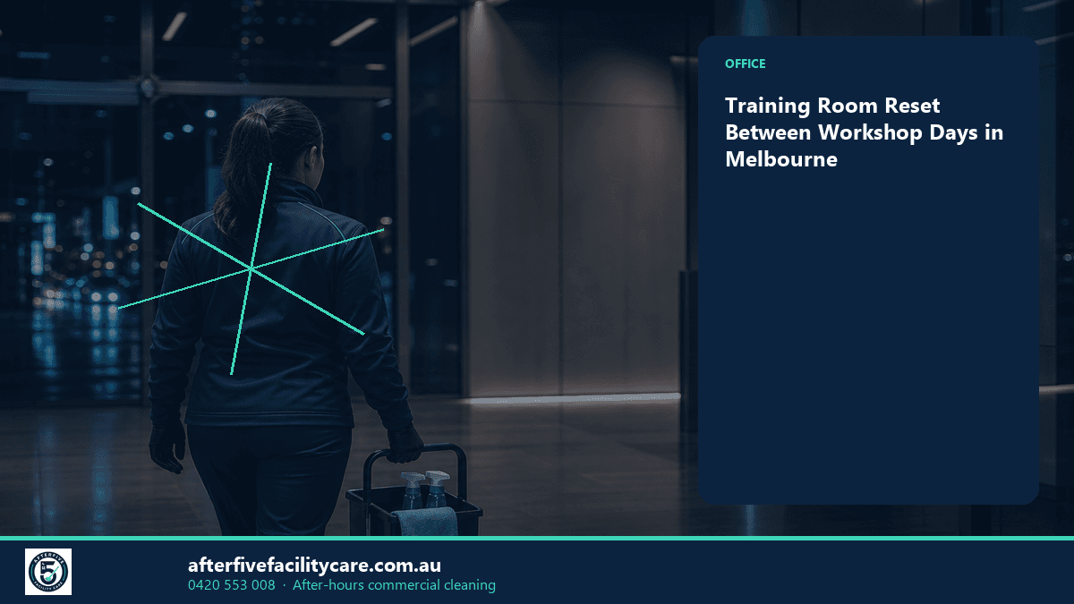 Infographic: Training Room Reset Between Workshop Days in Melbourne