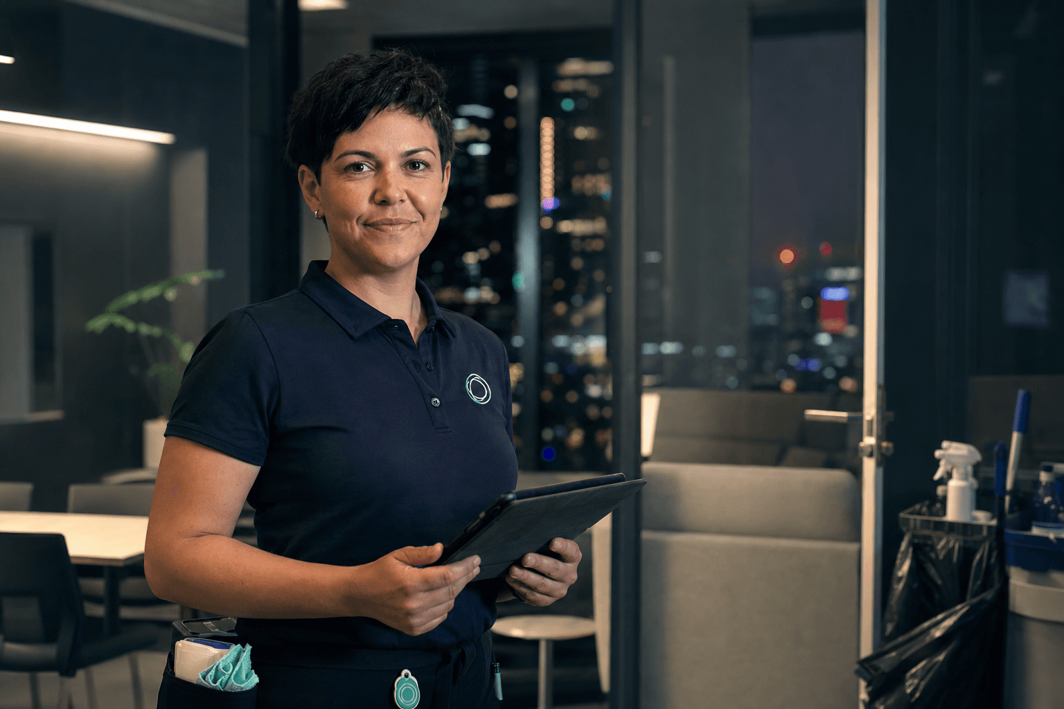 AfterFive cleaner ready for an after-hours office reset